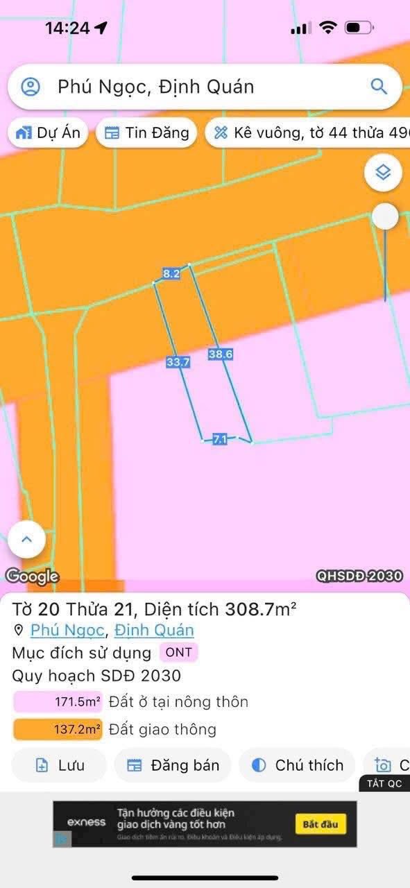 Đất mặt tiền Quốc lộ 20, xã Phú Ngọc, 278m² giá 2.25 tỷ - Đầu tư sinh lời hấp dẫn!