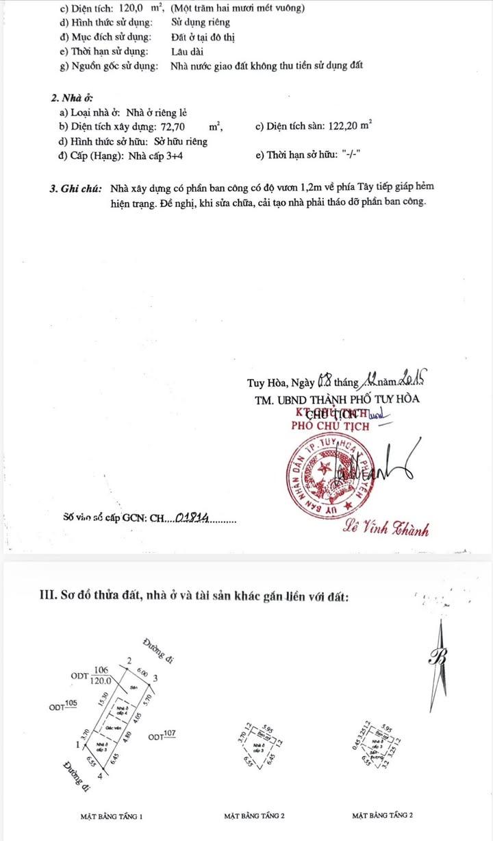 Nhà 2 mặt tiền Đường Nội Bộ Tuy Hòa 120m² giá 3 tỷ - Đầu tư sinh lời ngay!