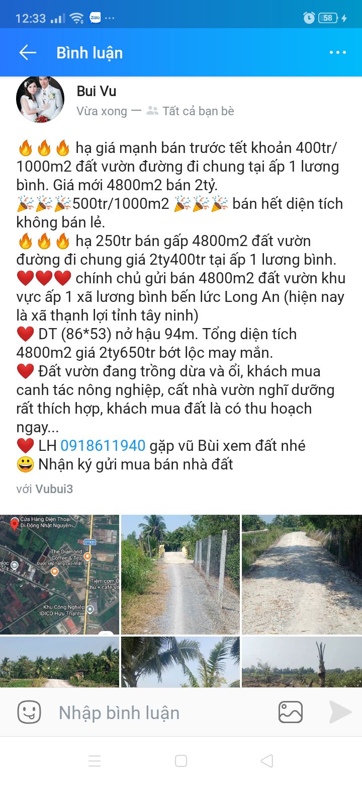 Đất vườn 4800m² tại Ấp 1 Lương Bình giá chỉ 2 tỷ - Đầu tư sinh lời ngay!
