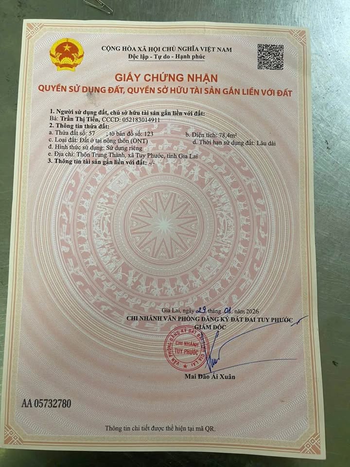 Đất nền thôn Trung Thành, Phước Lộc, Tuy Phước 81m² giá 600 triệu - Cơ hội đầu tư hấp dẫn!