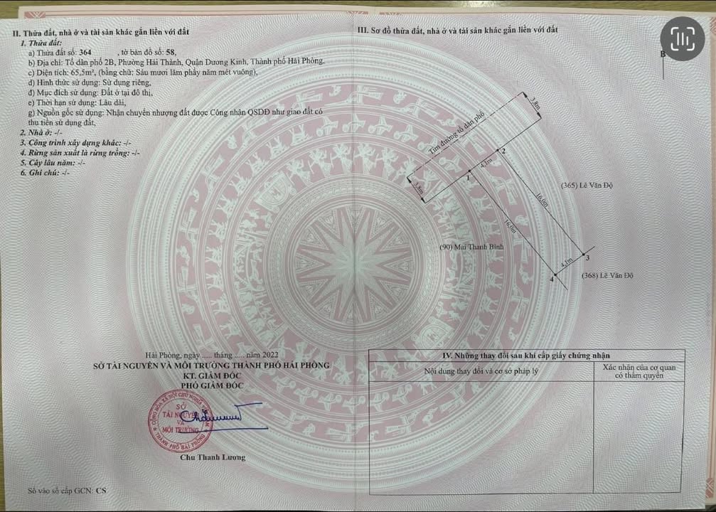 Đất nền Hải Thành Dương Kinh 65.5m² - Mặt đường nhựa 7.5m, Giá chỉ 2.1 tỷ