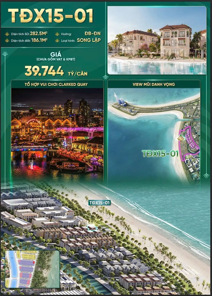 Biệt thự Song lập góc 186m² view biển độc bản – TP Thủ Đức