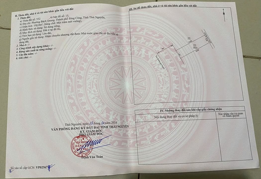 Đất Nền Sông Công 100m² - Làn 2 Đấu Giá Bách Quang, Giá 1 Tỷ