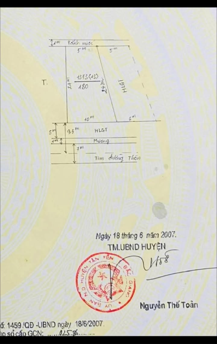 Đất nền TDP Ba Làng, Huyện Hiệp Hòa, 180m² - Lô 2 mặt tiền giá đẹp chờ đón Tết!