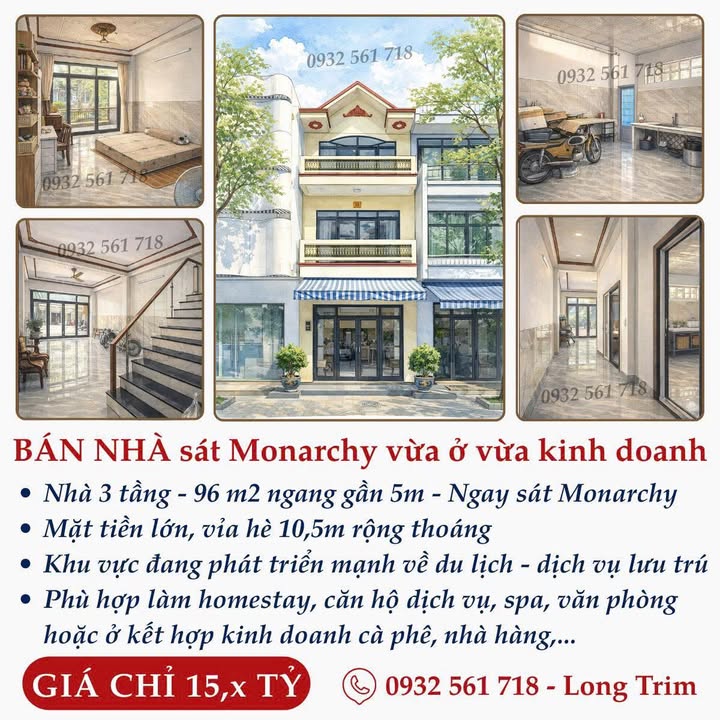 Nhà mặt phố 3 tầng 96m² tại Chung cư Monarchy - Cơ hội kinh doanh tuyệt vời!