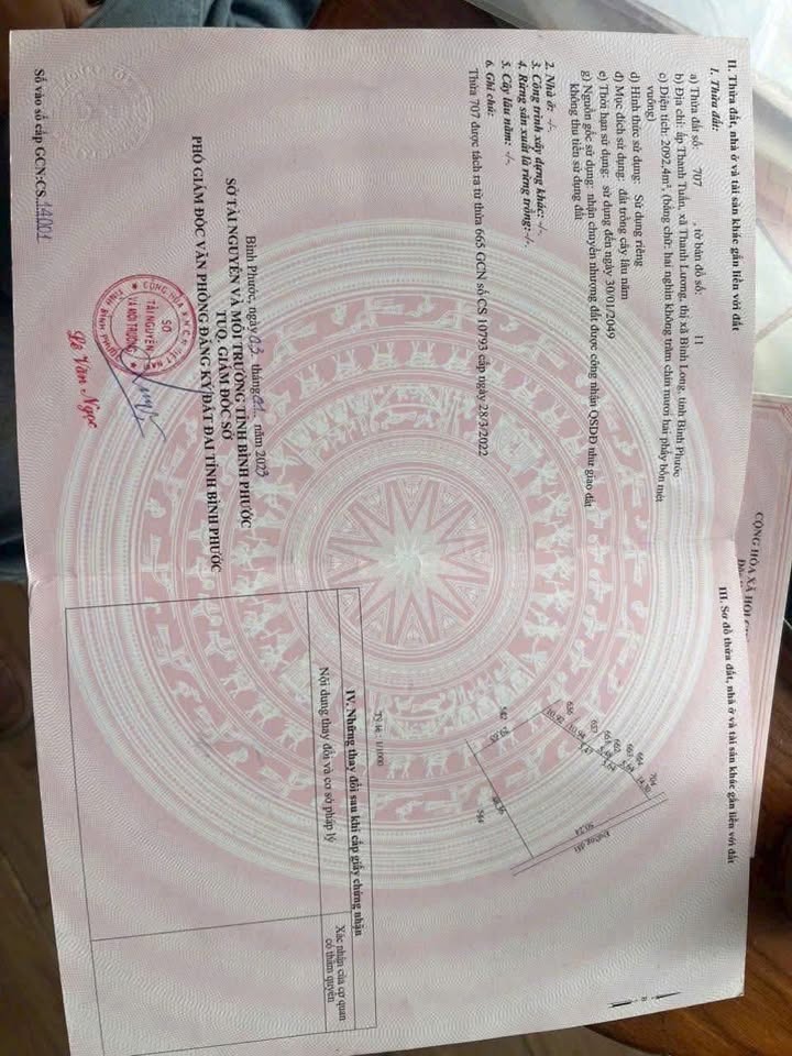 Đất nền Phường An Lộc, Thị xã Bình Long 720m² giá 600 triệu - Sổ hồng chính chủ!