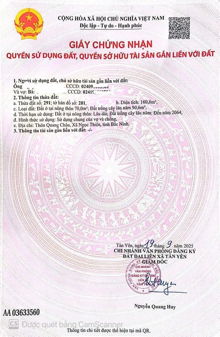 Đất nền Ngọc Châu, Tân Yên, Bắc Giang 160.6m² giá 700 triệu - Cơ hội đầu tư hấp dẫn!