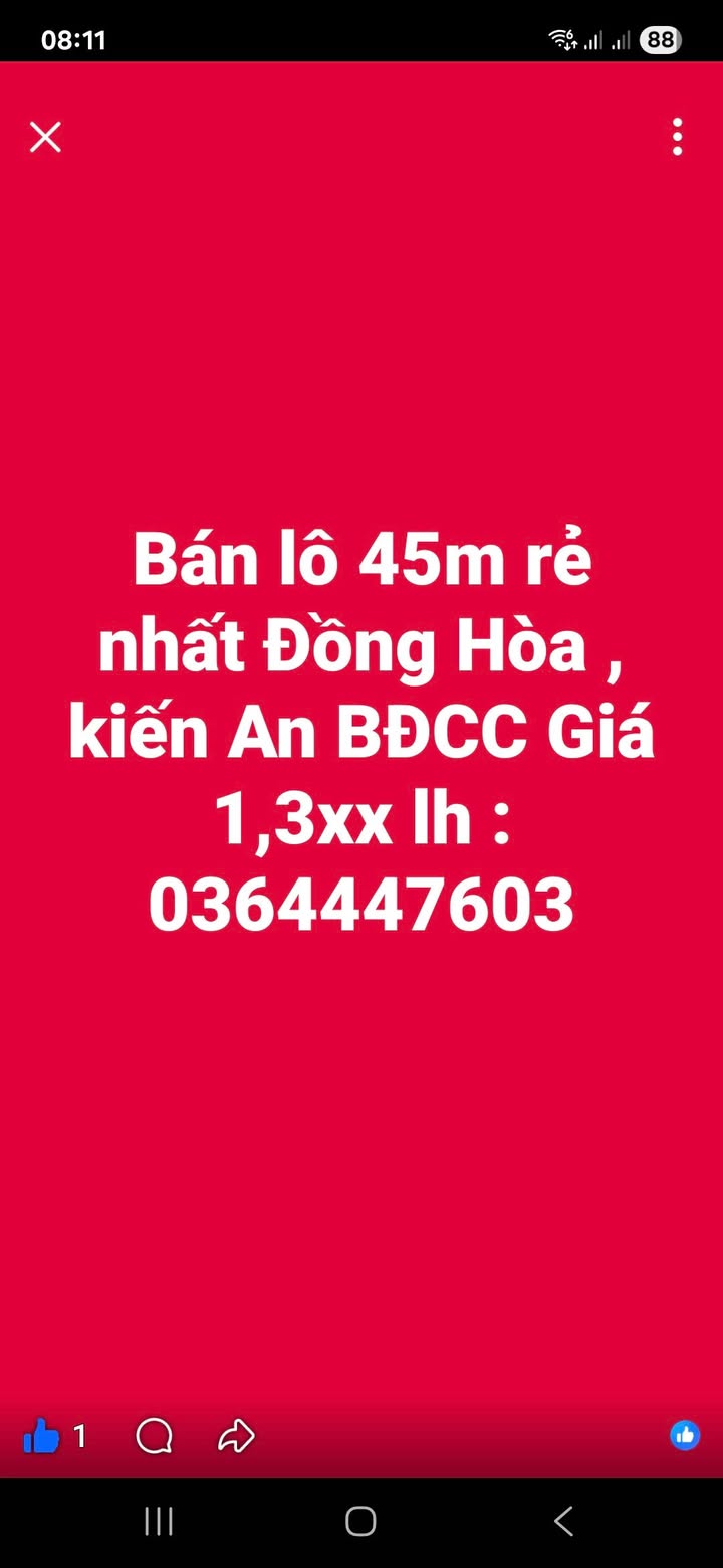 Đất nền 45m² tại Đồng Hòa, Kiến An chỉ 1.3 tỷ - Cơ hội đầu tư tuyệt vời!