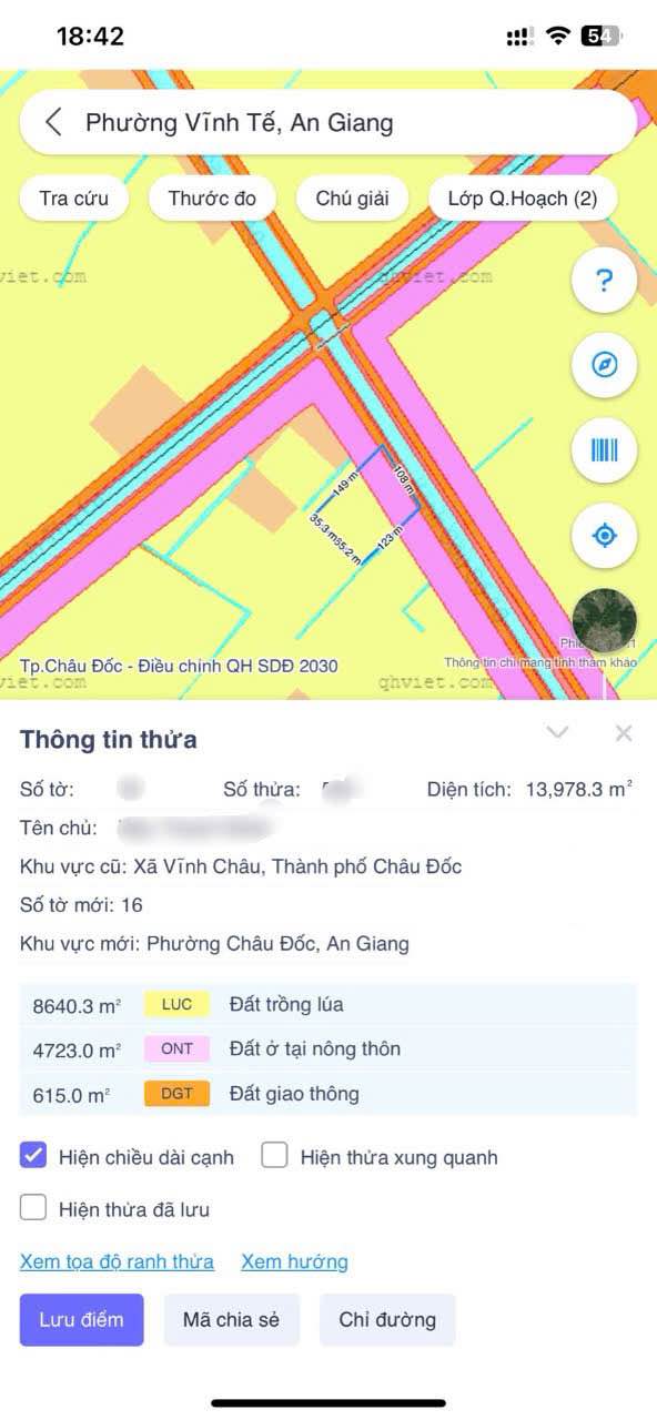 Đất Farm Mặt Tiền Đường 108m Châu Đốc 13.978m² giá 5.6 tỷ - Cơ hội đầu tư sinh lời!