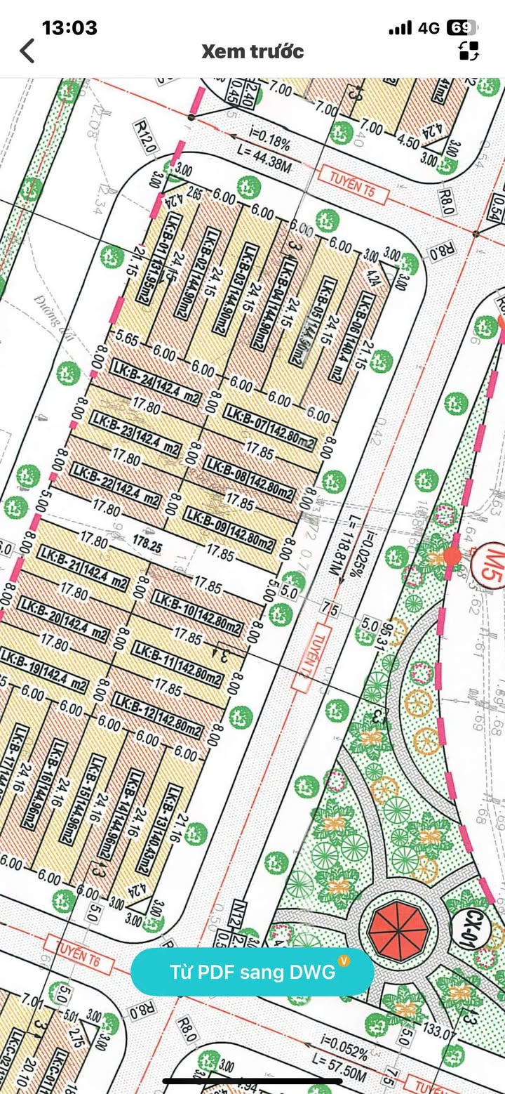 Đất nền Tùng Lâm, Nghi Sơn 142m² giá 1.65 tỷ - Đối diện công viên xanh