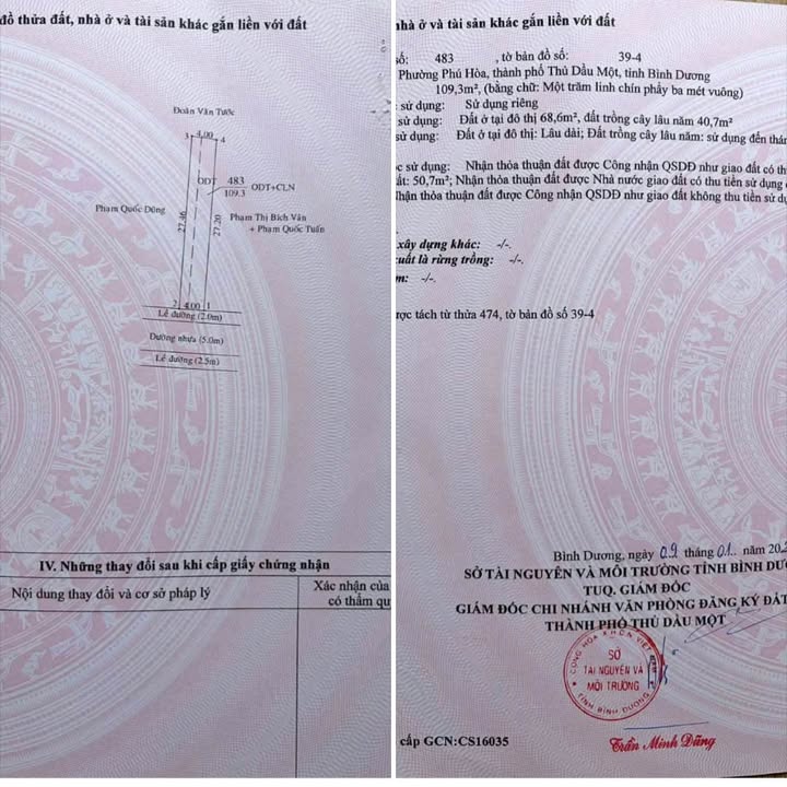 Đất thổ cư Phú Hòa Thủ Dầu Một 109m² giá 5.5 tỷ - Đường 9m rộng rãi