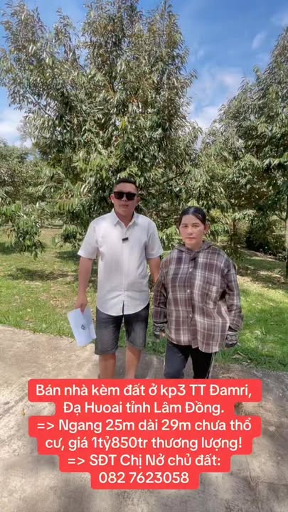 Đất nền kèm nhà Thị trấn Đạ M'ri 725m² giá 1.85 tỷ - Cơ hội đầu tư hấp dẫn!