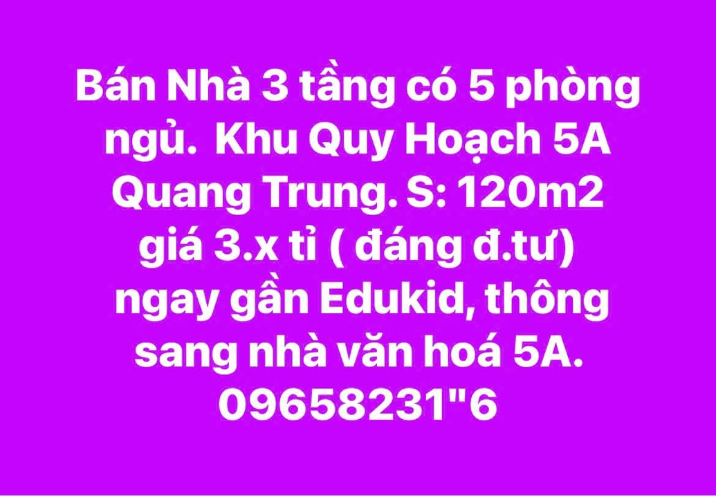 Nhà 3 Tầng 120m² Quang Trung, Uông Bí - 3.x Tỷ, Ô tô Đỗ Cửa