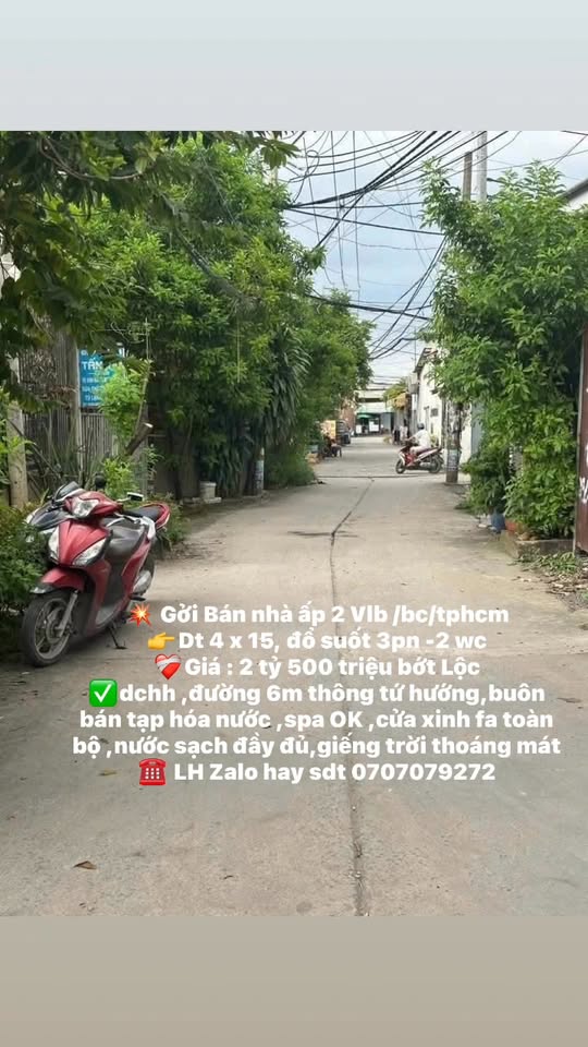 Nhà phố Ấp 2, Xã Vĩnh Lộc B, Huyện Bình Chánh 60m² giá 2.5 tỷ - Bán gấp!