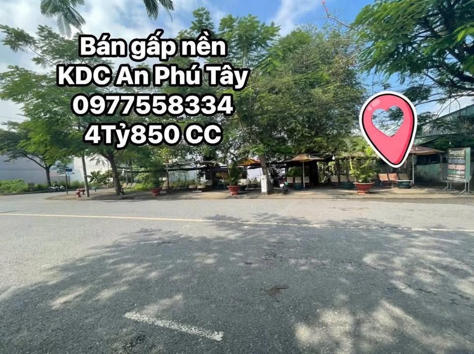 Đất nền KDC An Phú Tây 92,5m² giá 4,85 tỷ - Cơ hội đầu tư hấp dẫn!
