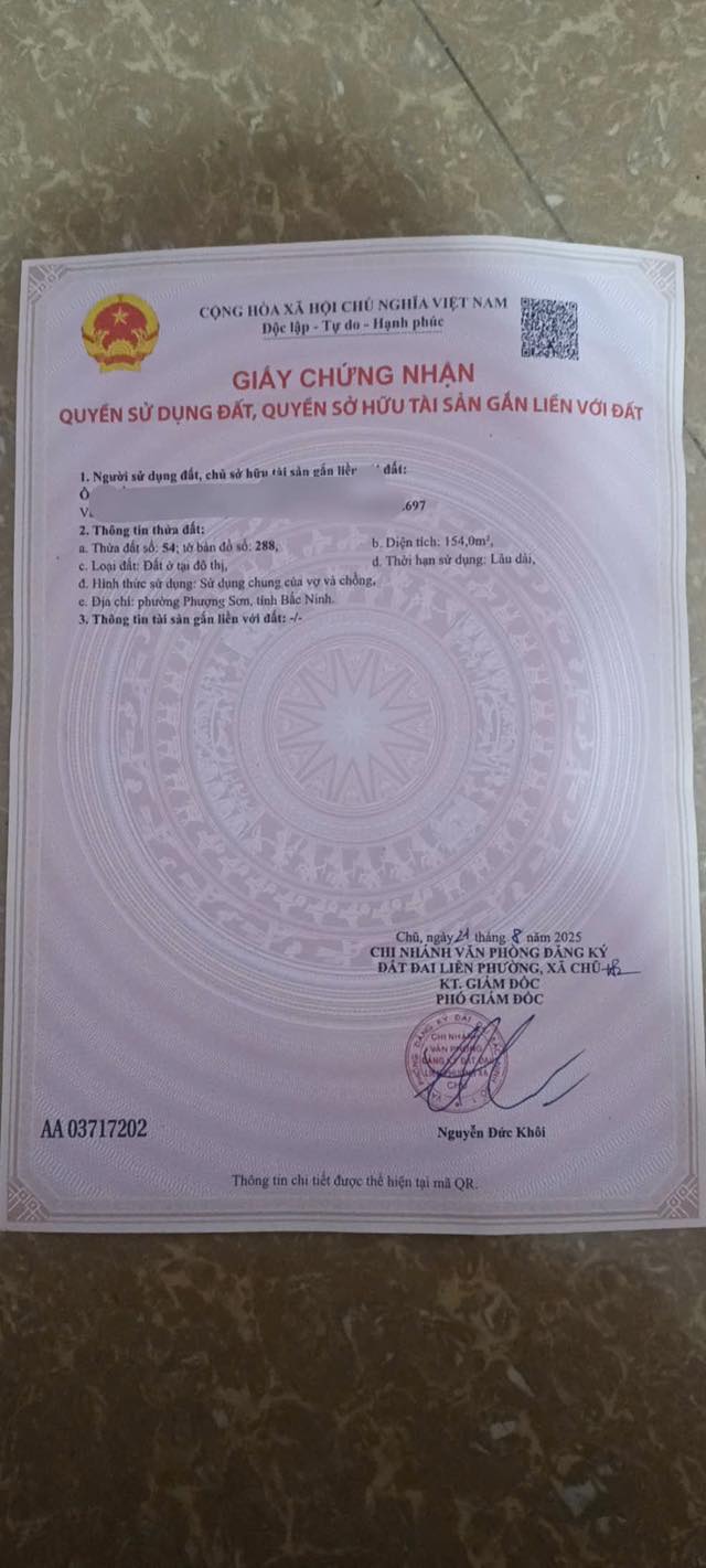 Đất nền Phường Phượng Sơn, Bắc Ninh 154m² giá 1 tỷ - Kinh doanh sầm uất!