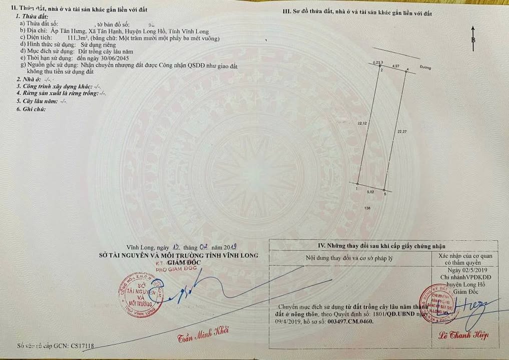 Đất nền Tân Hạnh Vĩnh Long 112m² giá 750 triệu - Sổ đỏ chính chủ!
