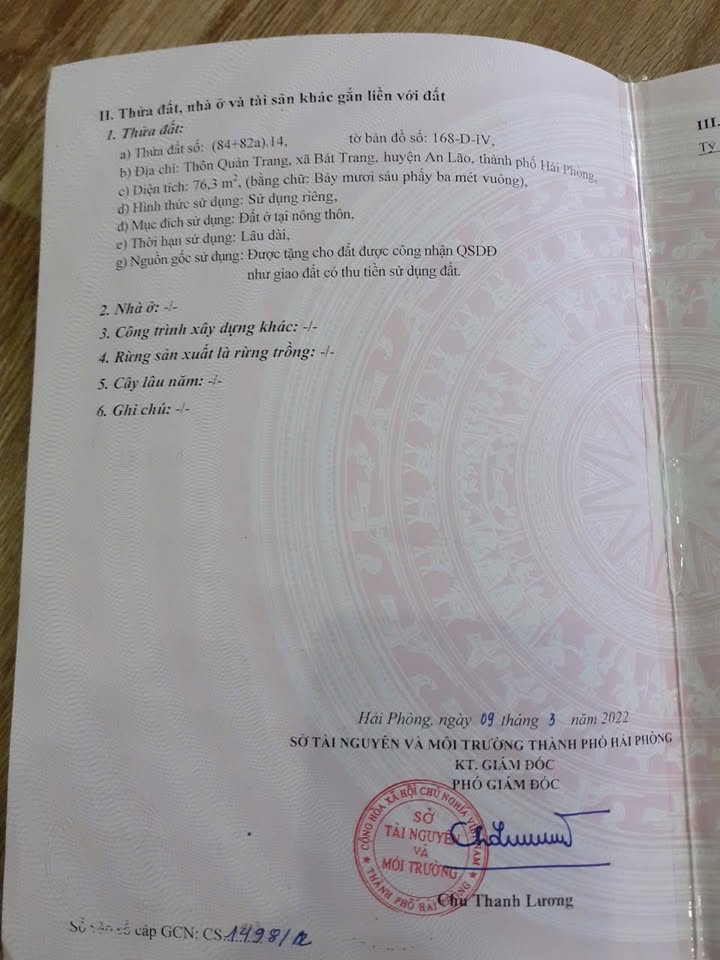 Đất lô góc Trường Thành, An Lão 76m² giá chỉ 1 tỷ - Cơ hội đầu tư tuyệt vời!