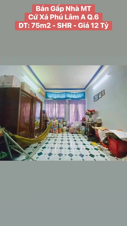 Nhà MT Cư Xá Phú Lâm A Q.6, 75m², Sổ Hồng, Giá 12 Tỷ - Dọn Vào Ở Ngay!