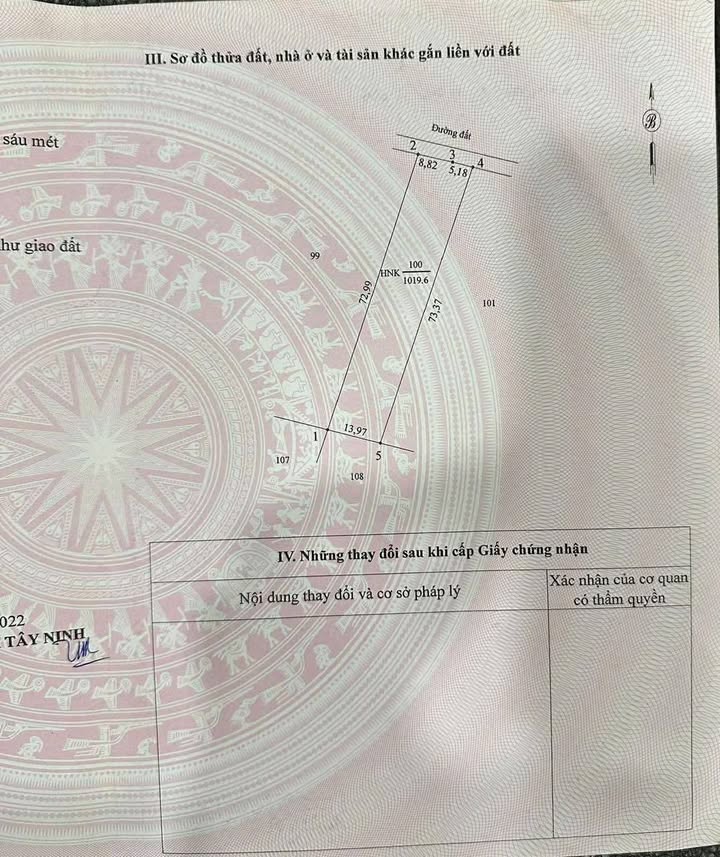 Đất nền 1022m² Tân Hội, Tây Ninh - Sổ đỏ chính chủ, 199 triệu