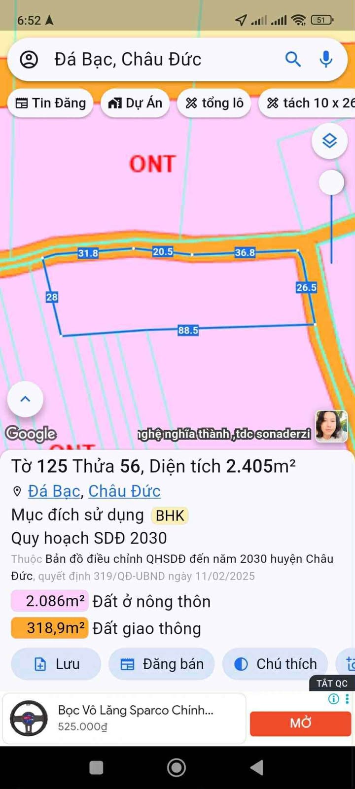 Đất Nền Nghĩa Thành BRVT 125m² - Sổ Hồng Riêng, Giá 620 Triệu