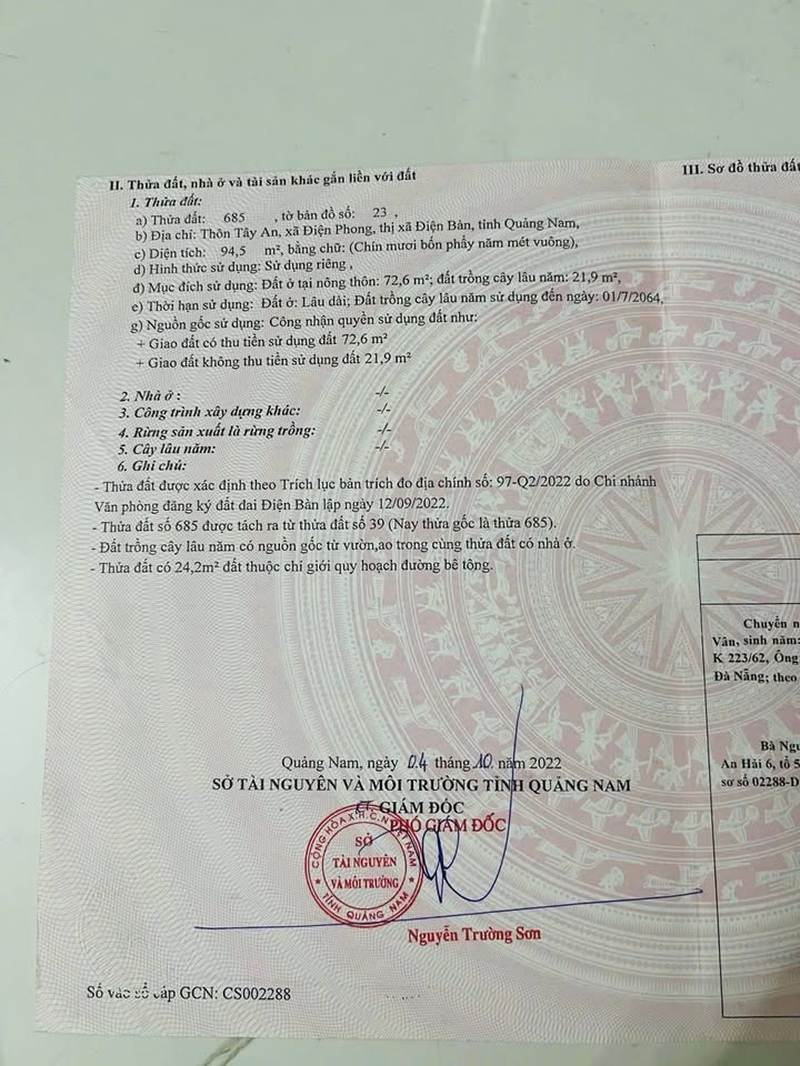 Đất nền thôn Tây An, Điện Bàn 94.5m² giá 350 triệu - Cơ hội đầu tư hấp dẫn!