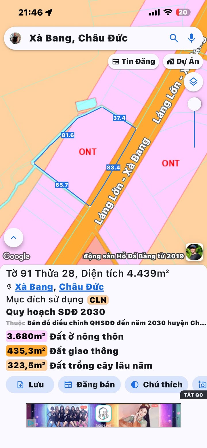 Đất Vàng Mặt Tiền Láng Lớn, Châu Đức: 4439m² - Tiềm Năng Đầu Tư Vượt Trội