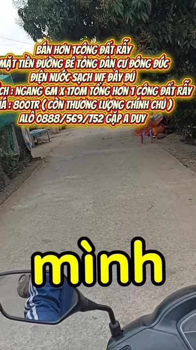 Đất rẫy 1 công mặt tiền đường bê tông, giá 800 triệu - Cơ hội đầu tư tốt!