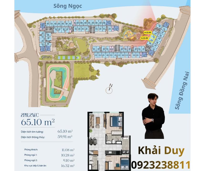 Căn hộ The Gió Riverside Dĩ An 65m² - View sông tầng cao cực hiếm!