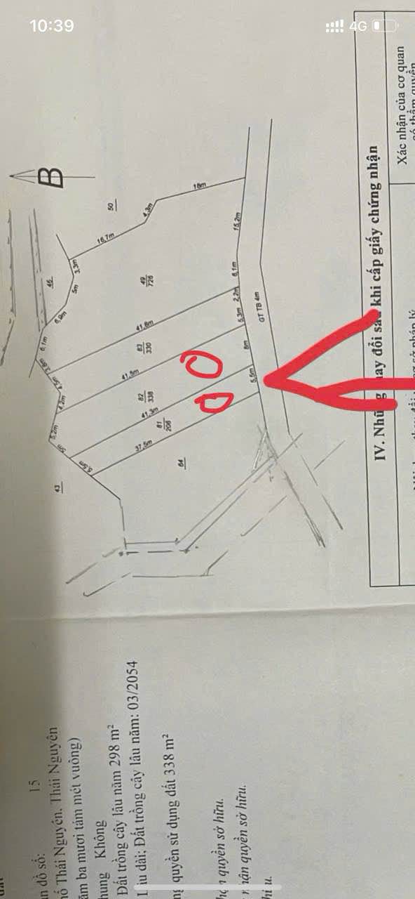 Bán đất Quang Trung Thái Nguyên 206m² giá 2.3 tỷ - Sổ đỏ chính chủ