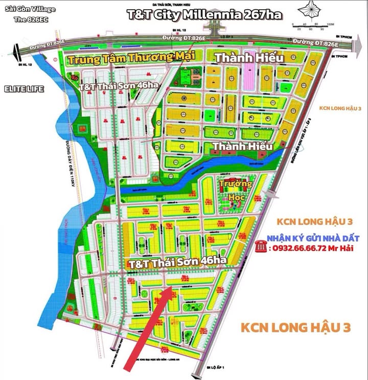 Đất nền T&T Thái Sơn, Long Hậu, 100m² giá 2.19 tỷ - Sổ đỏ chính chủ!