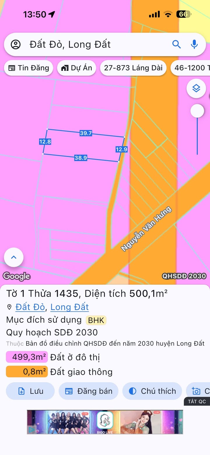 Đất nền Thị trấn Đất Đỏ 500m² giá 1.75 tỷ - Sổ đỏ chính chủ!