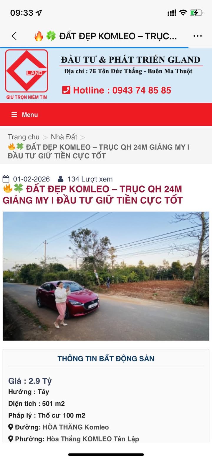 Đất thổ cư 100% tại KoMleo, Hòa Thắng, 500m² giá 2,9 tỷ - Đầu tư sinh lời tốt!