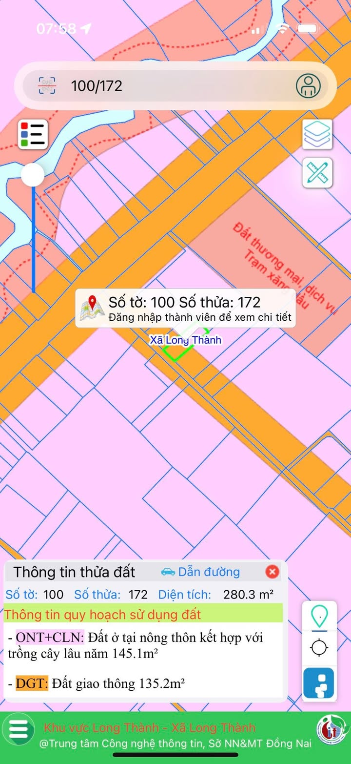 Đất nền 280m² xã Long Thành giá 3 tỷ - Đầu tư sinh lời ngay!