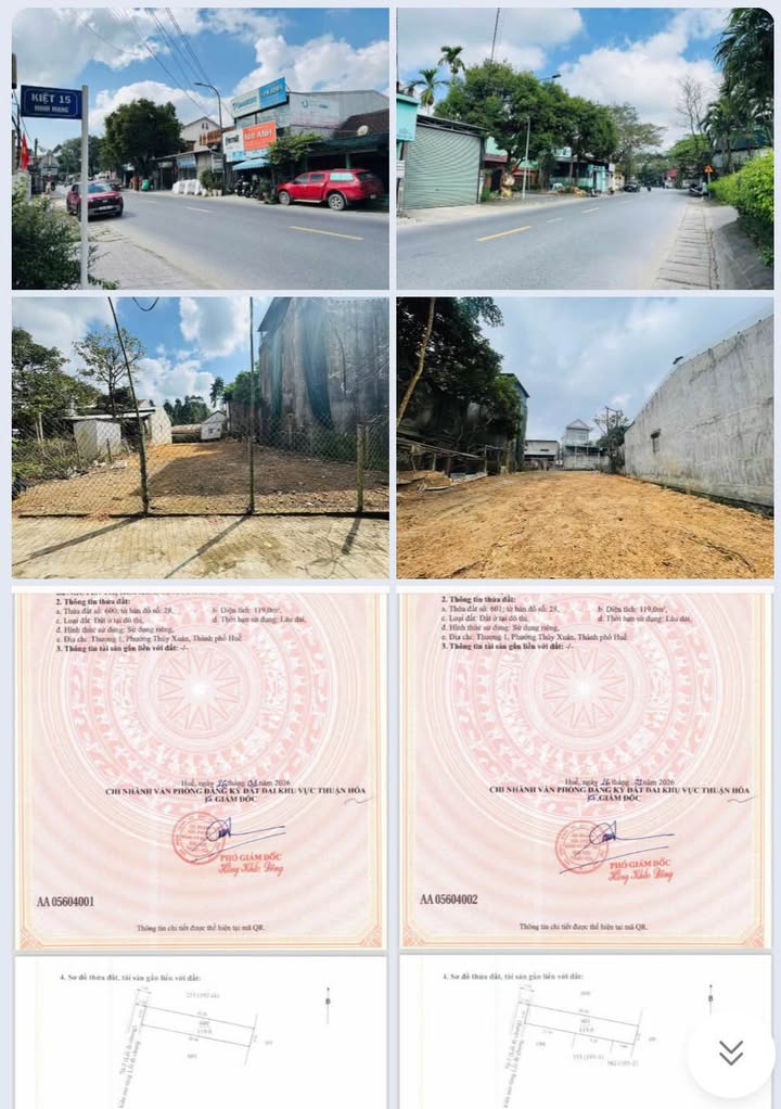 Đất nền Phường Thủy Xuân 119m² giá 1.65 tỷ - Sổ đỏ mới chính chủ!