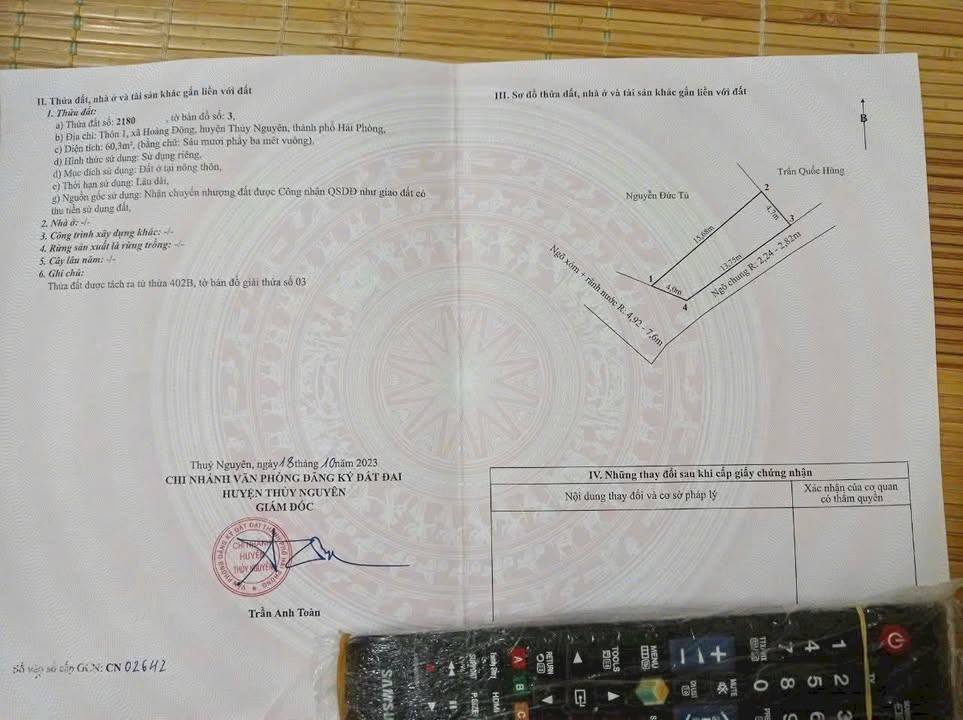 Đất nền lô góc 2 mặt tiền tại Hoàng Động, Thủy Nguyên, 60m² chỉ 1.3 tỷ - Không lo lỗi phong thủy!