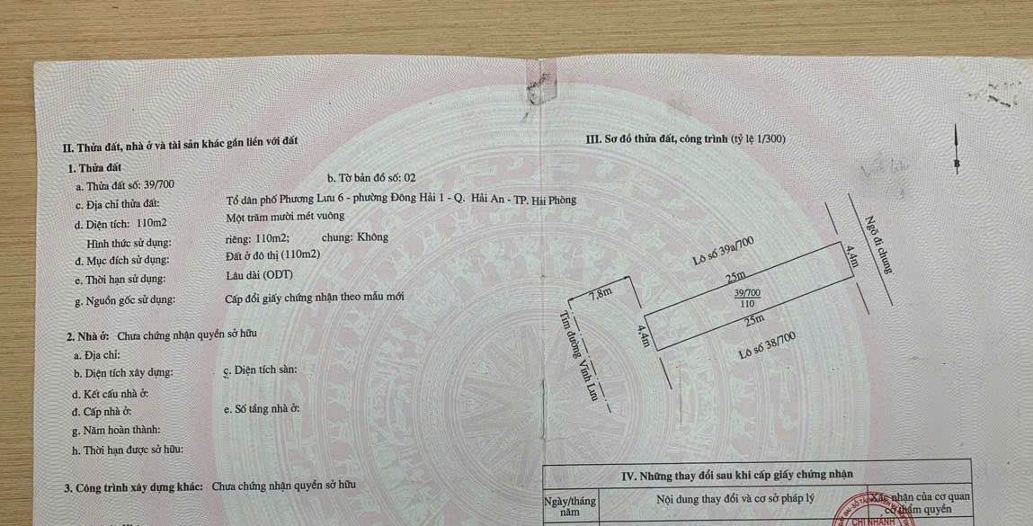 Đất mặt đường Vĩnh Lưu, Hải An, 110m² - Hướng Tây Nam, giá chỉ 12.65 tỷ!