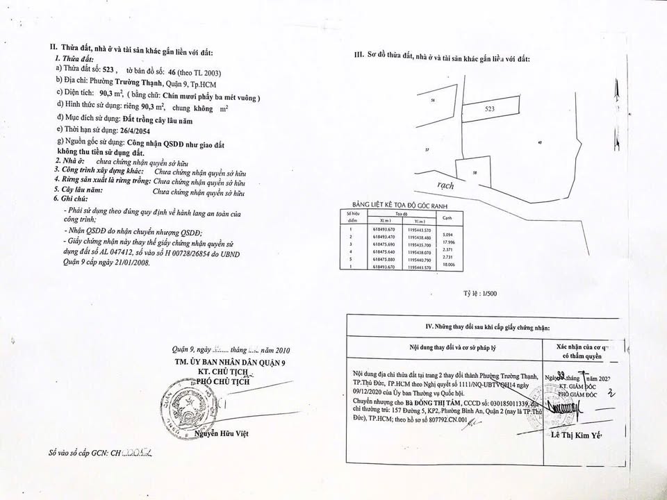 Bán đất TP Thủ Đức 90.9m² - Sổ đỏ quy hoạch rõ ràng, giá 1.7 tỷ