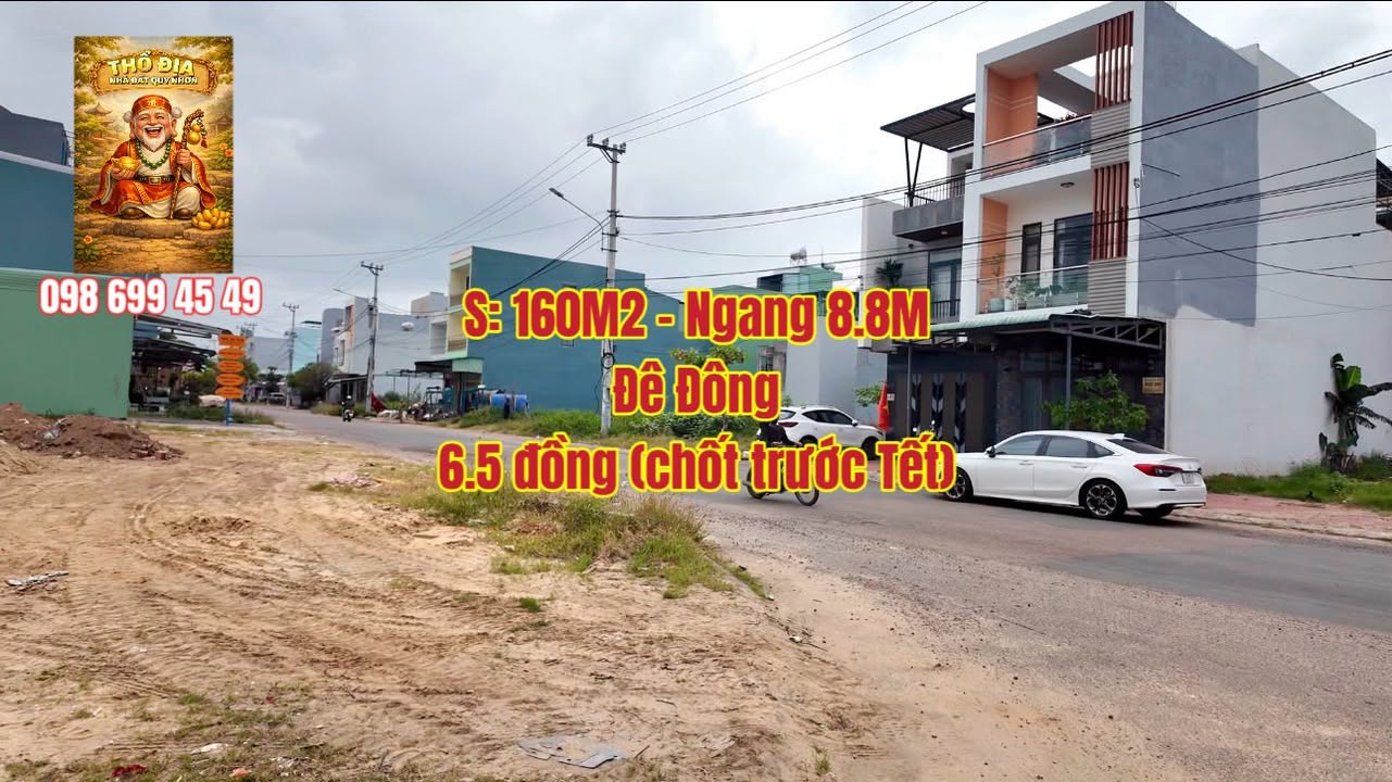 Đất nền mặt tiền 10m Cầu Hà Thanh, Quy Nhơn - 160m², 6.5 tỷ, đầu tư tiềm năng