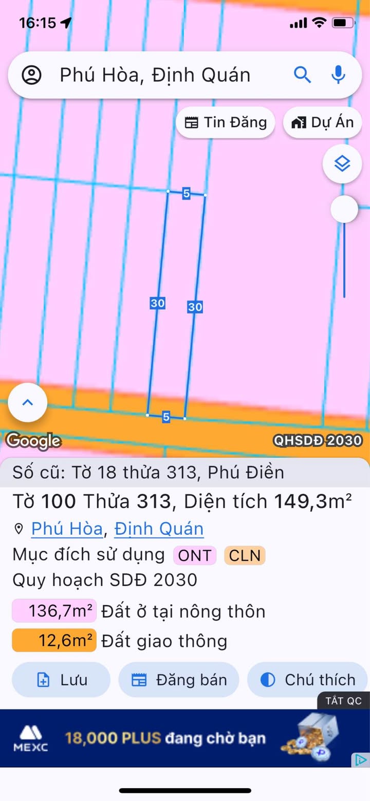 Đất nền Xã Phú Hòa 300m² giá 1.25 tỷ - Đường to ô tô