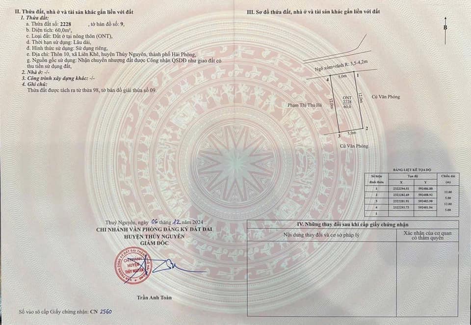 Đất nền Liên Khê Thủy Nguyên 60m² - Giá đầu tư tốt!