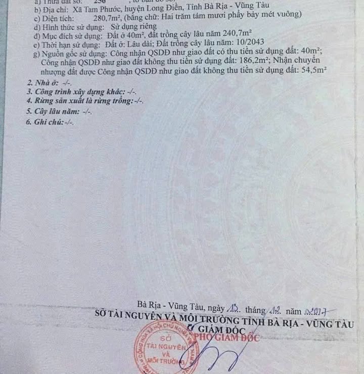 Bán nhà Long Điền 280m² - 2 mặt tiền nhựa - Sổ hồng sẵn