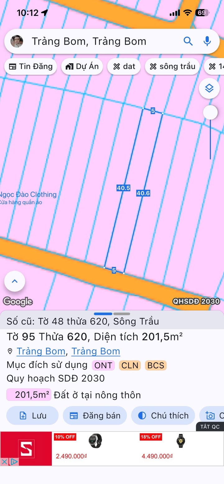 Đất Nền Sông Trầu 200m² Chỉ 1 Tỷ - Sổ đỏ chính chủ, tiềm năng tăng giá!