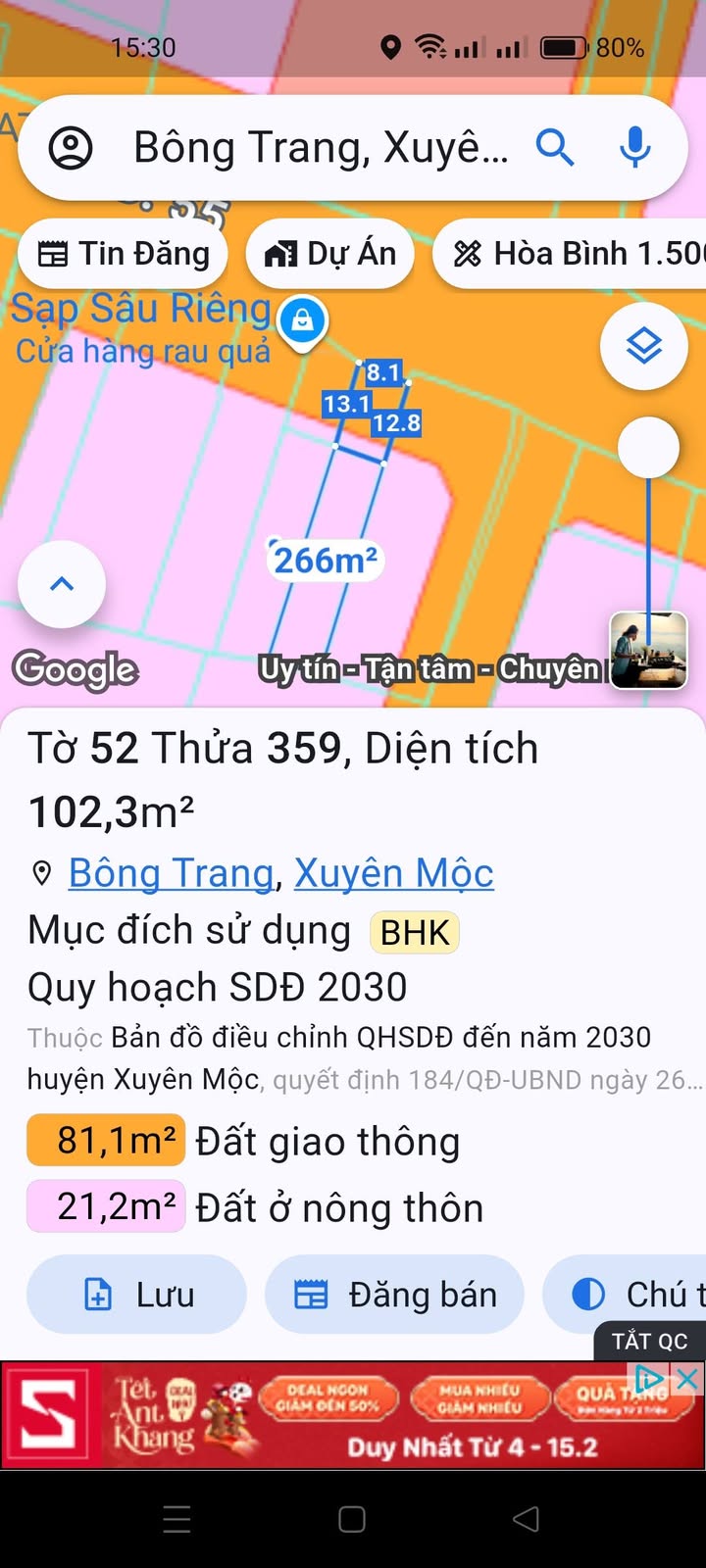 Đất Mặt Tiền QL55 Xuyên Mộc 320m² - Kinh Doanh Sầm Uất