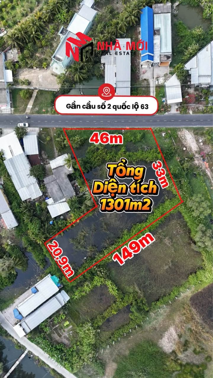 Bán Đất Mặt Tiền QL63 Cà Mau 1846m² - Đón Lộc Kinh Doanh