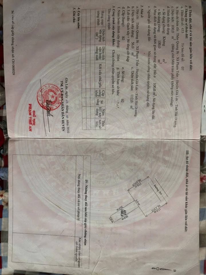 Nhà mặt tiền đường 393 Phạm Trấn, Gia Lộc 100m² giá 2 tỷ - Cơ hội đầu tư tuyệt vời!