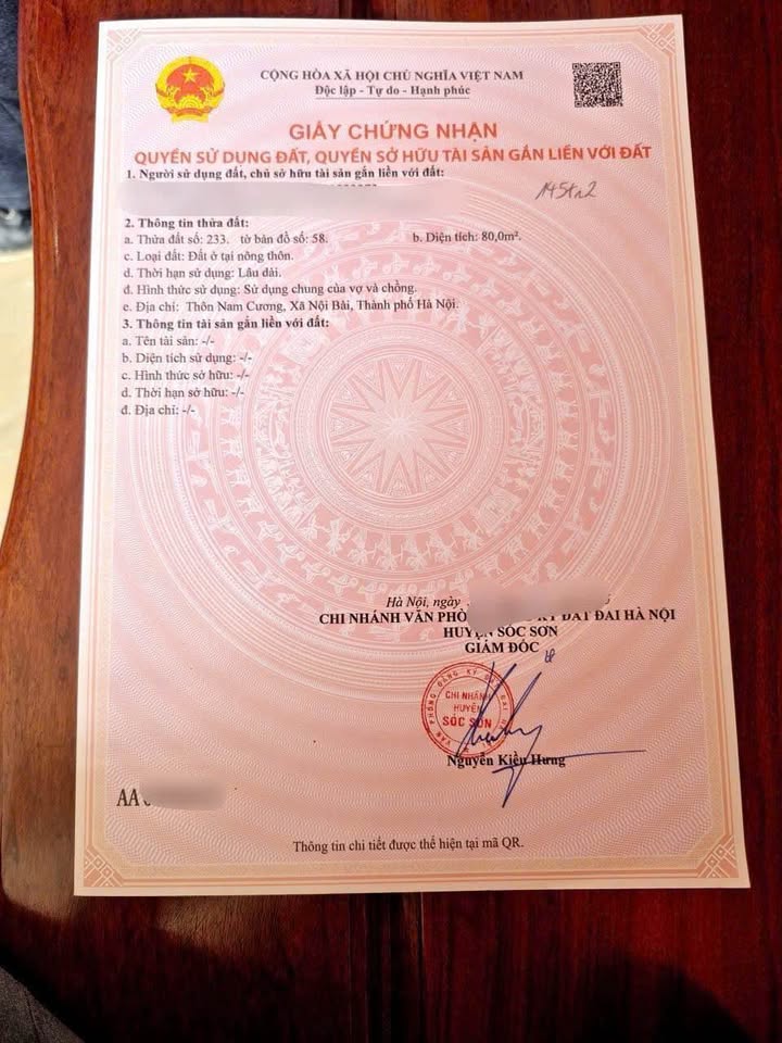 Đất nền Sóc Sơn 80m² hơn 2 tỷ - Sổ đỏ chính chủ, lô góc bìa làng