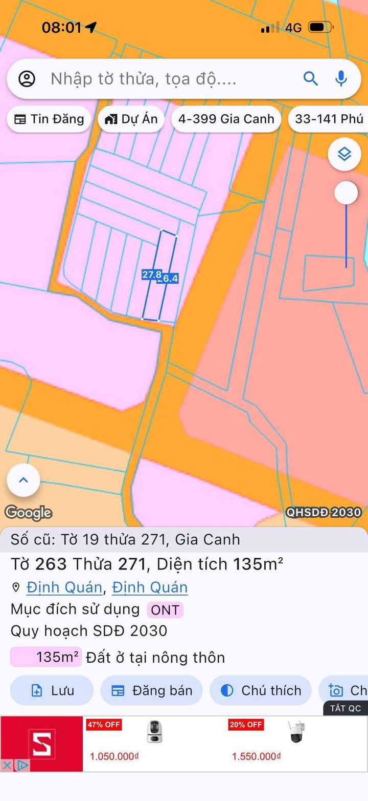 Đất nền Xã Gia Canh, Định Quán 140m² giá 620 triệu - Sổ hồng chính chủ, mặt tiền bê tông