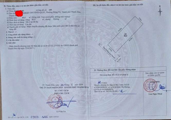 Đất nền 80m² Nam TP Thanh Hóa - Sổ đỏ sẵn, xây tự do