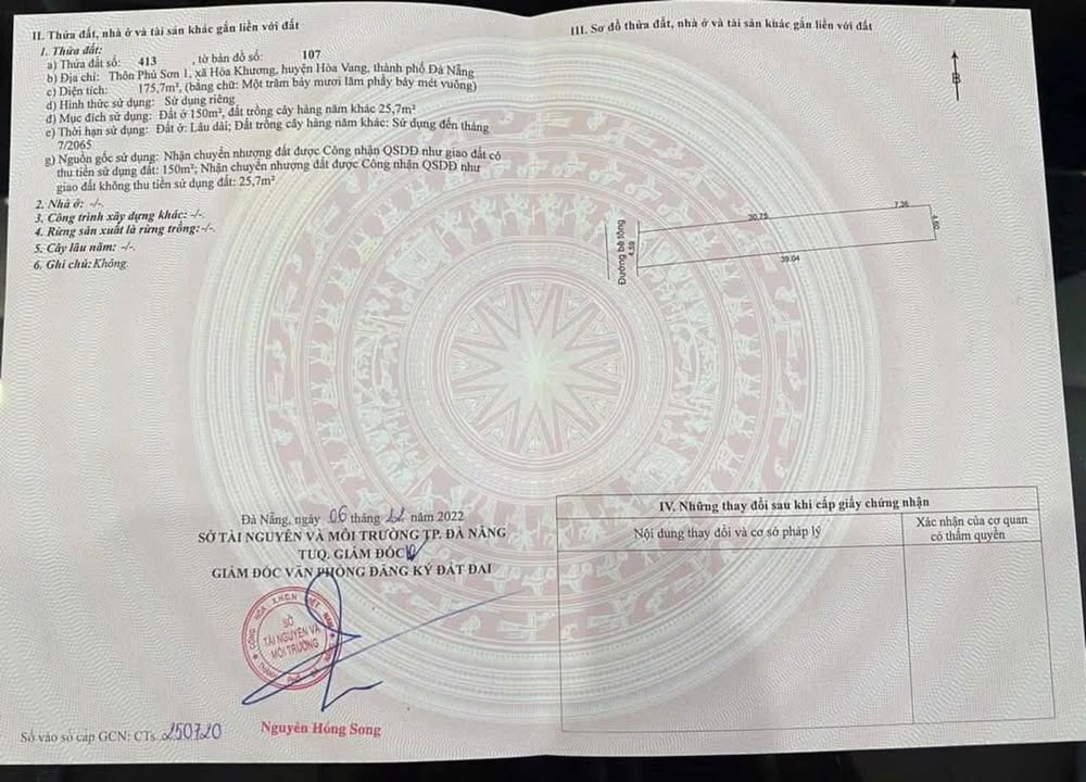 Đất nền Phú Sơn 1 Hòa Khương 175m² giá 1.2 tỷ - Sổ đỏ chính chủ